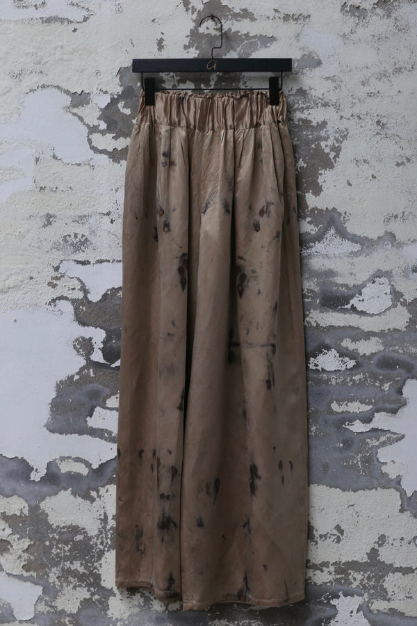 Mutedance 24 Spring/Summer Silk Elastic Waist Loose Pants MD-MD24SS11-KAQI Khaki PM114